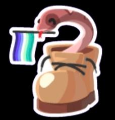 Gay Snake in a Boot Sticker