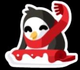 Sledding Penguin Sticker
