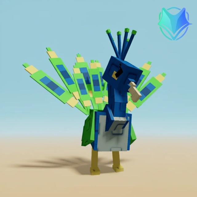 peacock, Legendary, Item from summer-harvest-event, Grow a Garden, Original illustration by Tradekitsune.com