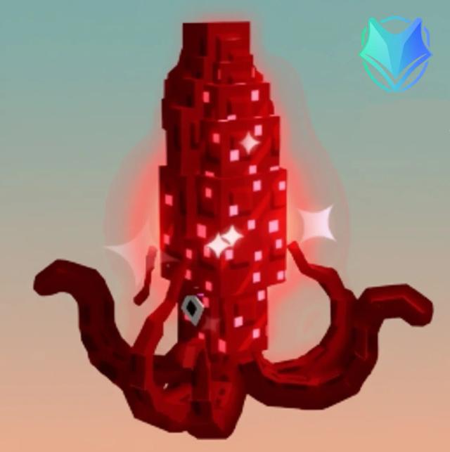 ruby-squid, Divine, Item from smithing, Grow a Garden, Original illustration by Tradekitsune.com